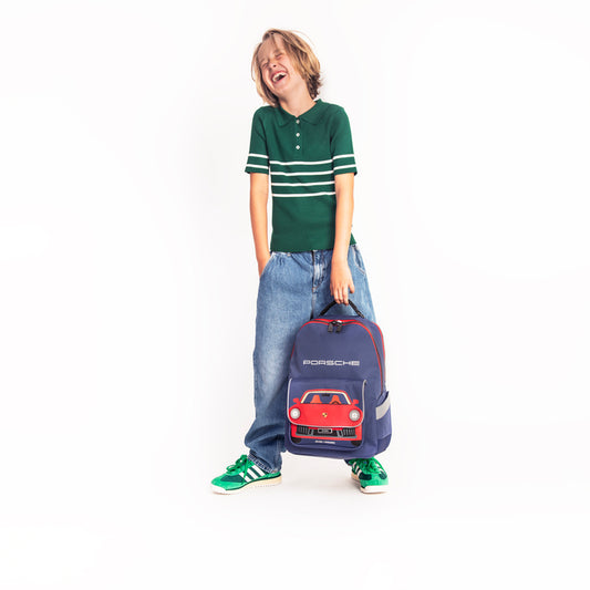 Boy wearing Jeune Premier New Bobbie backpack Porsche
