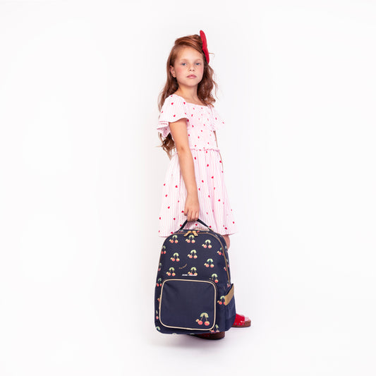 Trendy backpack for children from 6 years. The New Bobbie Love Cherries is a rework of the classic Bobbie model.