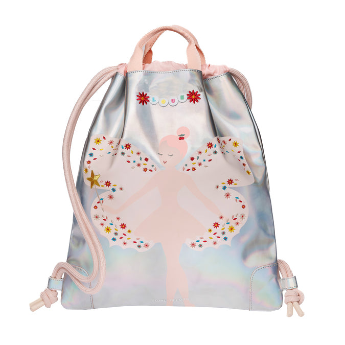 City Bag Magic Elf by Jeune Premier – metallic girls’ gym and swim bag with fairy and flower print