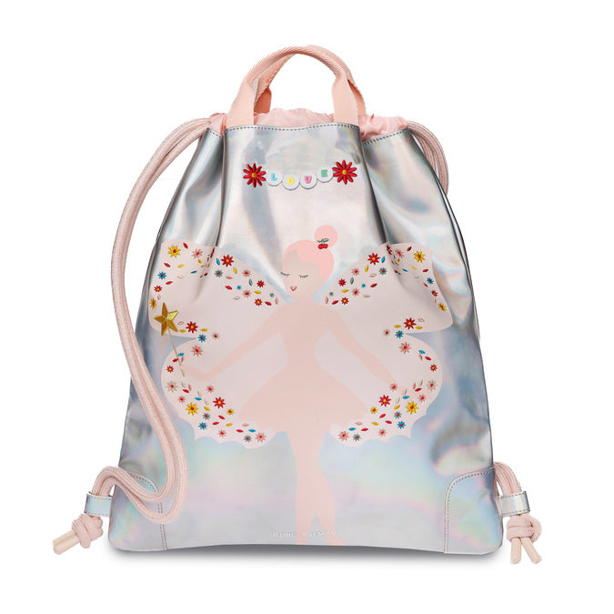 City Bag Magic Elf by Jeune Premier – metallic girls’ gym and swim bag with fairy and flower print