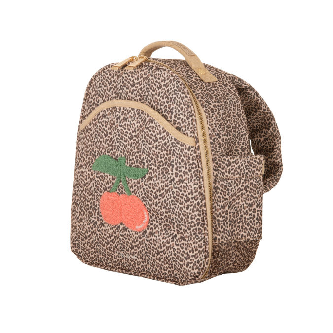Ergonomic backpack for toddlers from 2 years old. If you want your toddler to walk the road to independence, the Ralphie Leopard Cherry is a key piece.