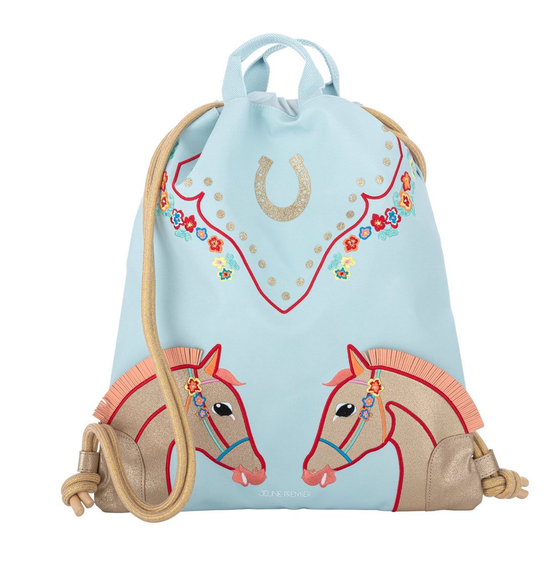 Horse girls will love the light blue Jeune Premier Cavalerie Florale collection, including school bags, backpacks, pencil boxes & other cool school accessories!