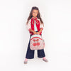 Jeune Premier Backpack Ralphie Berry Cute – ergonomic toddler backpack for girls aged 2–5, pink berry print, made from recycled materials