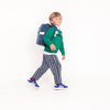 Toddler boy wearing Jeune Premier Ralphie Supercats backpack, age 2 to 5