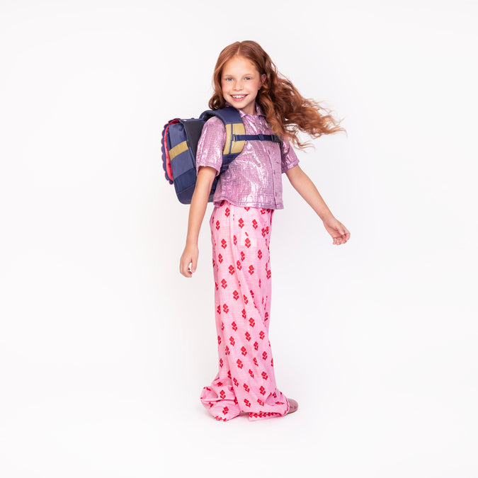 Jeune Premier It Bag Midi Disco Dip – kids' school bag for girls aged 6–8, navy and pink
