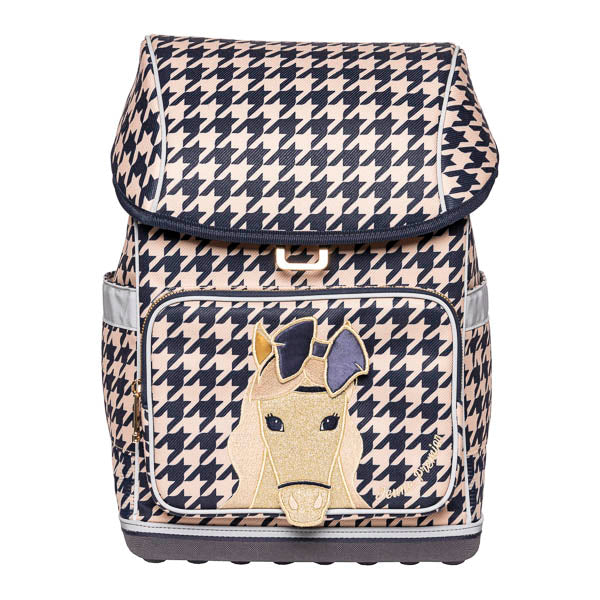 Discover the Jeune Premier Ergomaxx, the most ergonomic, durable and beautiful backpack in the world for girls aged 6 to 10. The Houndstooth Horse print is ideal for chique horse girls.