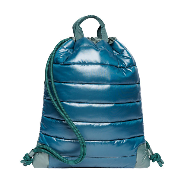 Jeune Premier City Bag Puffer Green quilted multifunctional bag for boys, back view