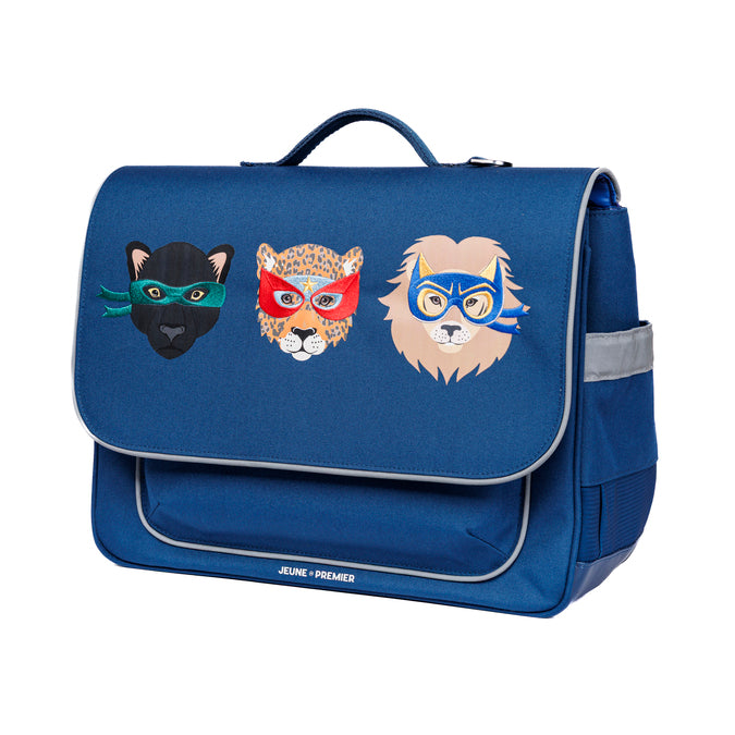 It Bag Midi Supercats kids school bag side view with water bottle holder, Jeune Premier