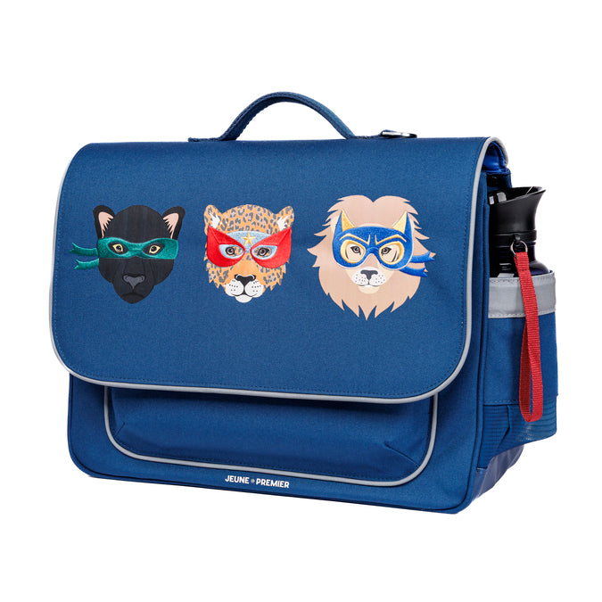 It Bag Midi Supercats kids school bag side view with water bottle holder, Jeune Premier