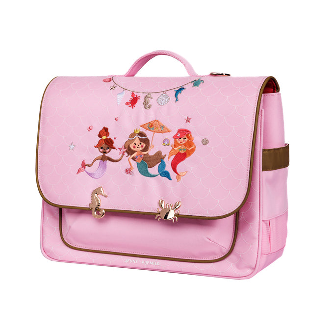 Jeune Premier It Bag Midi Mermaids – ergonomic school bag for girls aged 6–8, mermaid print