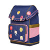 Dark blue Ergomaxx Disco Dip ergonomic backpack by Jeune Premier with colorful ice cream illustrations for girls from first grade