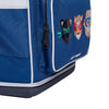 Ergomaxx Supercats ergonomic backpack by Jeune Premier with three masked animal characters on a blue school bag