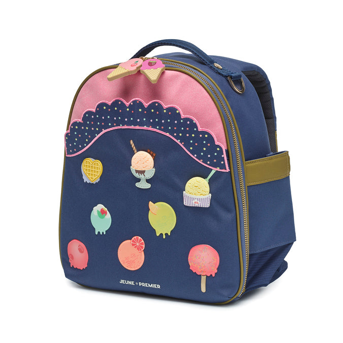 Jeune Premier Backpack Ralphie Disco Dip – ergonomic toddler backpack for girls aged 2–5, side view