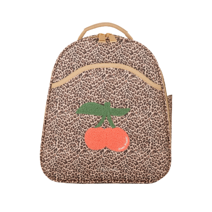 Ergonomic backpack for toddlers from 2 years old. If you want your toddler to walk the road to independence, the Ralphie Leopard Cherry is a key piece. 