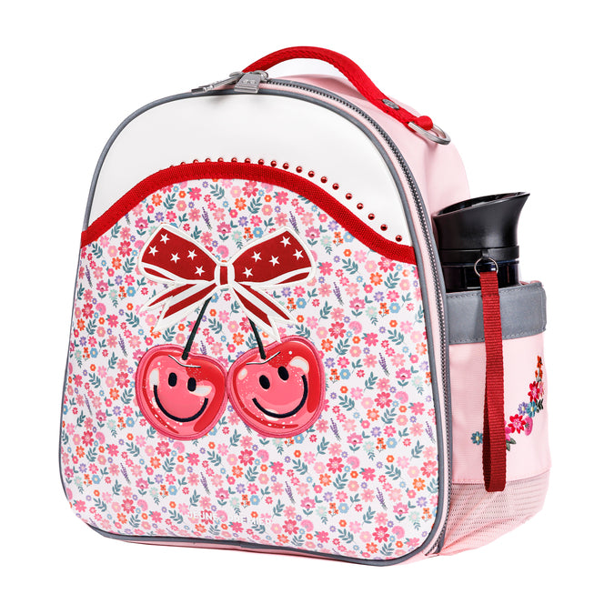 Jeune Premier Backpack Ralphie Berry Cute – ergonomic toddler backpack for girls aged 2–5, pink berry print, made from recycled materials