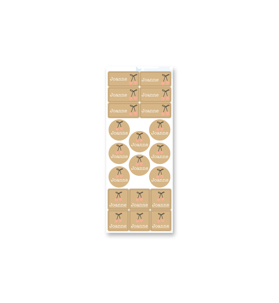 Clothing Label Set - Cherry Pompon