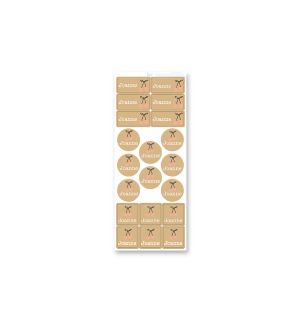 Clothing Label Set - Cherry Pompon