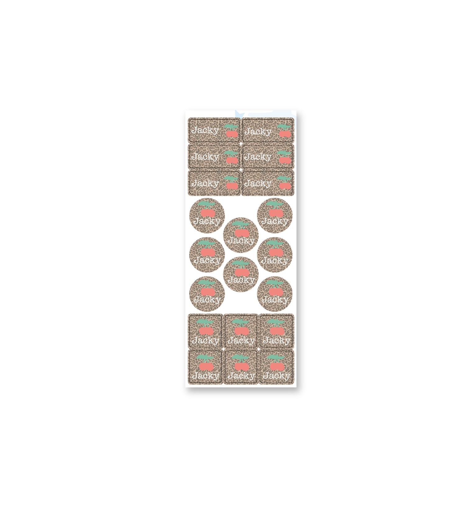 Clothing Label Set - Leopard Cherry