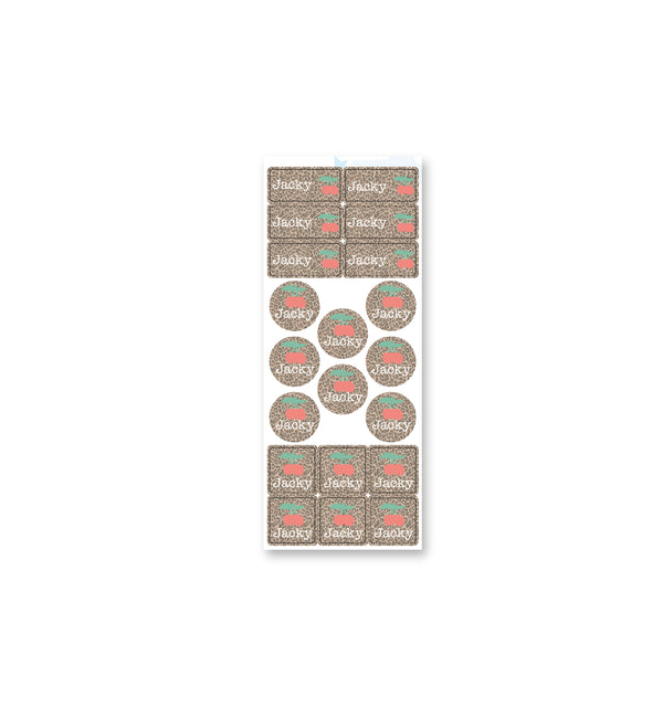 Clothing Label Set - Leopard Cherry
