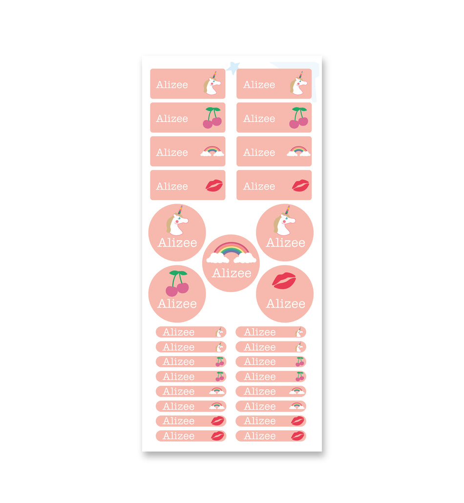 Name Label Set - Lady Gadget Pink